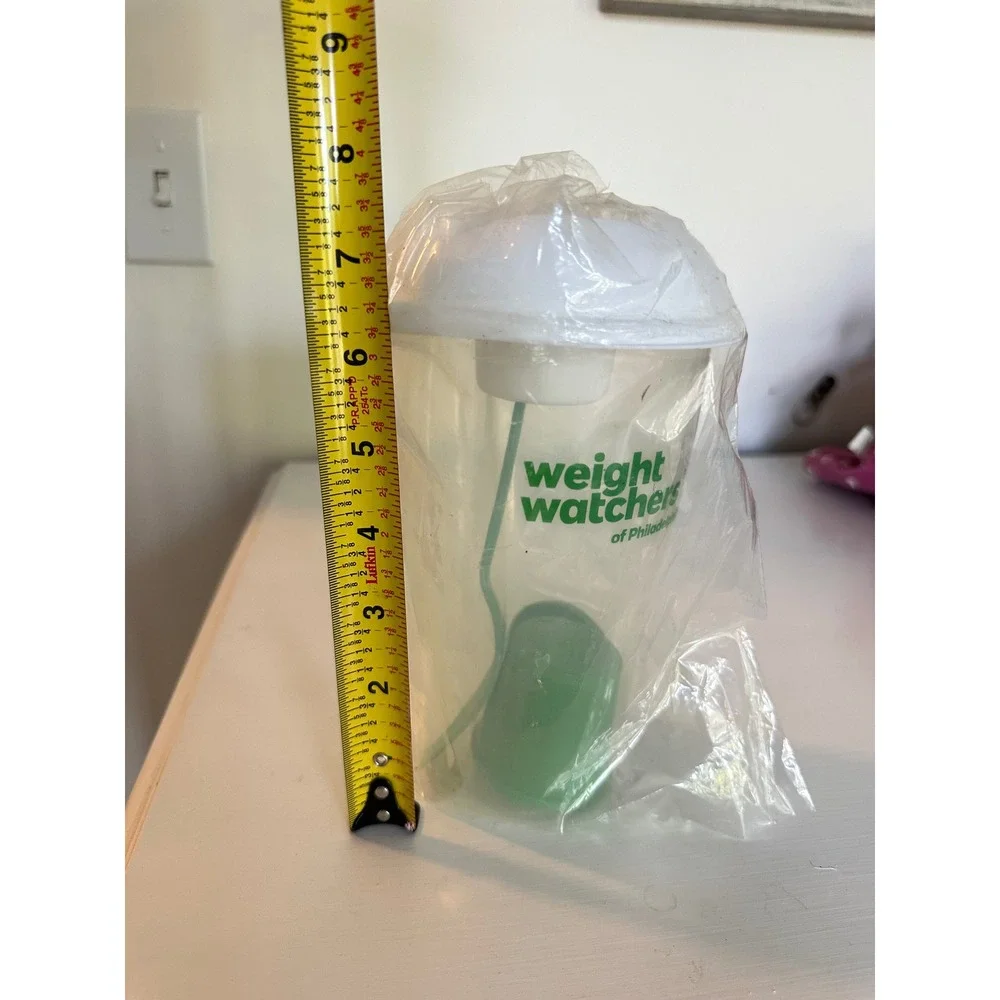Weight Watchers Salad Shaker Cup with‎ Fork and Dressing Container Green White